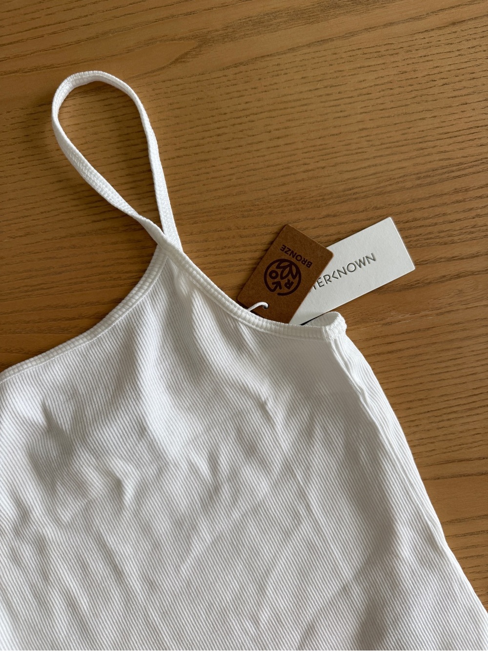 Outerknown White Ribbed Spaghetti-Strap Tank - Picture 3 of 4